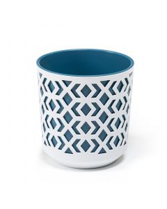 Bloempot Parijs Blauw/wit